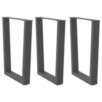 Valgomojo stalo kojos, V formos, 3 vnt., antracito spalvos, 70x(72-73,3) cm, plienas