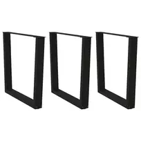 Valgomojo stalo kojos, 3 vnt., juodos, 90x(72-73,3) cm, plienas, V formos