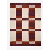 Rankų darbo bordo spalvos/kreminės spalvos iš perdirbto pluošto kilimas 160x230 cm Franka – MADE