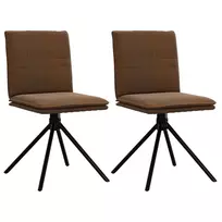 Valgomojo kėdė, rudos spalvos, dirbtinė versta oda