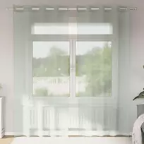 Voile užuolaidos su įvorėmis, 2vnt., šviesiai pilkas, 140x225cm