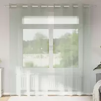 Voile užuolaidos su įvorėmis, 2vnt., šviesiai pilkas, 140x245cm