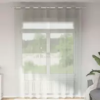 Voile užuolaidos su įvorėmis, 2vnt., šviesiai pilkas, 140x300cm