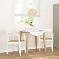 Valgomojo Kėdės 2 vnt Baltos medžio masyvo gumos