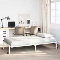 Lovos rėmas be čiužinio Sulankstomas baltas 75x190 cm Plienas
