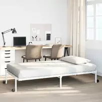 Lovos rėmas be čiužinio Sulankstomas baltas 100x190 cm Plienas