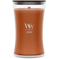 Woodwick Saffron Smoke aromatinė žvakė 2674189E, 90-140h, vaškas, ambra, orchidėja, muskuso, oda, vanilė, sandalmedis