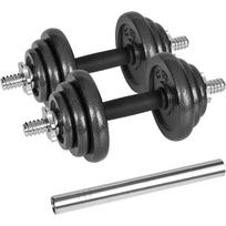 Rebel reguliuojamas hantelis RBA-2327-20, 20 kg, 2 strypai, 4x0,5 kg, 4x1,25 kg, 4x2,5 kg, tvirtinimas, juodas