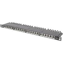 Digitus Tinklo pach panelis DN-91624S-SL-EA, 24x RJ-45, CAT 6A, 10GBit/s, 0.5 U, 483 mm, LSA+, ekranuotas, su dulkių apsaugais