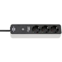 Brennenstuhl ilgintuvas 1153230621, 3 lizdai, 1.5 m, 230 V, IP20, H05VV-F 3G 1,5 mm², juodas, baltas, vaikų sauga, laikmatis