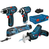 Bosch 0615990N1D 12V belaidis įrankių rinkinys GSR GOP GDR GSA GLI, 5 vnt, 3x2Ah baterija, įkroviklis, XL-BOXX