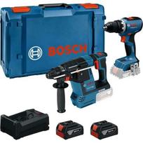 Bosch Belaidžių įrankių rinkinys 0615A500E4, 18V, 2x5Ah, 2 vnt., smūginis gręžtuvas, gręžtuvas, įkroviklis, XL-BOXX