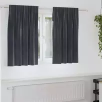 Užtemdymo užuolaidos 2 pcs Tamsiai pilka 140 x 140 cm Aksomas