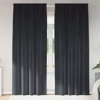 Užtemdymo užuolaidos 2 pcs Tamsiai pilka 140 x 225 cm Aksomas