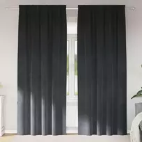 Užtemdymo užuolaidos 2 pcs Šviesiai pilka 140 x 245 cm Aksomas