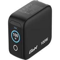 Verbatim Mini GaN įkroviklis 30239, 100W, 2x USB-C, 1x USB-A, TFT ekranas, PPS, QC 3.0, GaN