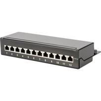 Digitus stalinis pach panelis DN-91612SD-EA, 12x RJ-45, Cat.6a, 10Gbit/s, 1U, ekranuotas, LSA+, juodas