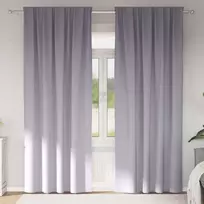 Užuolaidos su žiedais, blokuojančios šviesą 2 pcs Metalo pilka