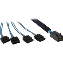 Inter-Tech cable SFF 8643 > 4x SATA (black/blue, 0.7 meter, crossover)