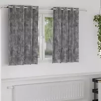 Aksominio tipo užuolaidos 2 pcs Pilka 140 x 140 cm Aksomas