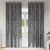 Aksominio tipo užuolaidos 2 pcs Pilka 225 x 140 cm Aksomas