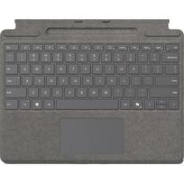 Microsoft Surface Pro klaviatūra 8XA-00242, vokiečių QWERTZ, platininė, Alcantara, su Surface Slim Pen laikymu, apšviesti klavišai