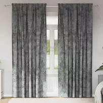 Aksominio tipo užuolaidos 2 pcs Pilka 225 x 140 cm Aksomas