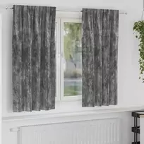 Aksominio tipo užuolaidos 2 pcs Pilka 175 x 140 cm Aksomas