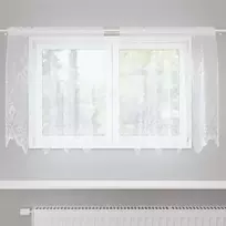 Nėrinių Užuolaida Gėlių Balta 120 x 150 cm Poliesteris