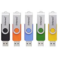 Intenso Office Line Multipack 64GB (5 USB-A 3.2 USB sticks in yellow, green, black, blue + orange)