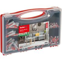 Fischer Kaiščių organizatorius 577157 Meister-Box XL, 280 vnt, plastikas, betonas, 5-10 mm, 25-50 mm, permatomas dangtis