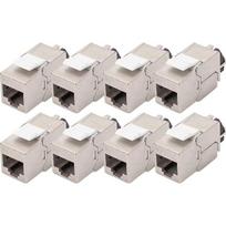 Digitus RJ45 modulis DN-93617-8, CAT 6A, 8 vnt., ekranuotas, 360° kontaktas, LSA gnybtai, be įrankių, PoE