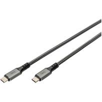 Digitus USB4 Gen 3x2 cable, USB-C male > USB-C male, 40Gbit/s (black/gray, 1 meter, PD 3.1, charging with 240 watts)