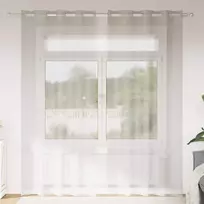Voile Užuolaida 2 pcs Kreminė 260 x 140 cm Poliesteris