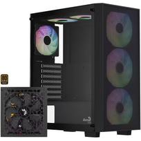 Aerocool kompiuterio korpusas B509A Flow-G-BK-v1 ACCX-BD02002.11, ATX, 650W, 4 ventiliatoriai, grūdintas stiklas, juodas