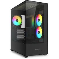 Sharkoon kompiuterio korpusas SK6 ARGB 4044951045068, ATX, 2x USB 3.0, 3x 120mm ARGB PWM ventiliatoriai, grūdintas stiklas, juoda