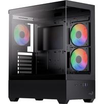 Aerocool P500D-G-BK-v1 ACCM-PN06033.11, kompiuterio korpusas, juodas, Midi-Tower, 45 l, grūdintas stiklas, plienas 0,5 mm, ATX