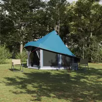 Tipi palapinė su stogu Mėlyna 404 x 370 x 270 cm tafta