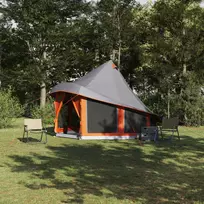 Tipi palapinė Pilka ir oranžinė 404 x 370 x 270 cm tafta