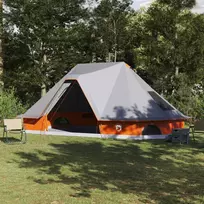 Tipi palapinė Pilka ir oranžinė 680 x 430 x 270 cm tafta