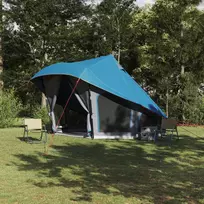 Tipi palapinė su stogu Mėlyna 508 x 470 x 300 cm tafta