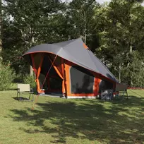 Tipi palapinė Pilka ir oranžinė 508 x 470 x 300 cm tafta