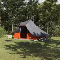 Tipi palapinė Pilka ir oranžinė 364 x 281 x 257 cm tafta