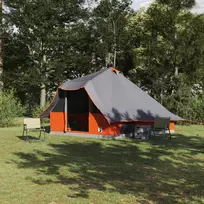Tipi palapinė Pilka ir oranžinė 358 x 296 x 258 cm tafta