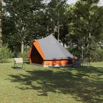 Tipi palapinė Pilka ir oranžinė 400 x 346 x 250 cm tafta