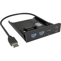 Icybox 3.5" HDD adapteris IB-HUB1419-i3 61169, 20Gbps USB Type-C, 5Gbps USB Type-C, 2x 5Gbps USB Type-A, SD 3.0, microSD 3.0 UHS-I