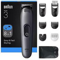 Braun plaukų kirpimo mašinėlė AIO3540 7500435245180, 0.5mm, 2.1cm, 50min, NiMH, 14 pakopos, belaidė, 8 priedai, 5 šukos