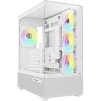 Sharkoon kompiuterio korpusas AK7 ARGB 4044951044184, ATX, baltas, 2x USB 3.0, 1x USB Type-C, 4 ventiliatoriai