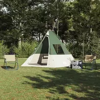 Tipi palapinė su stogu Žalia 383 x 338 x 217 cm tafta