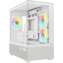 Sharkoon Kompiuterio korpusas MK7 ARGB 4044951044245, 3x 120mm, 410mm, 360mm, 240mm, USB-C, USB-A, ARGB, grūdintas stiklas, baltas